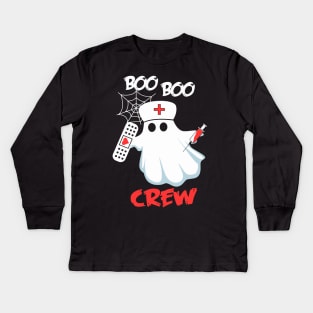 Boo boo crew tshirt halloween costume gift Kids Long Sleeve T-Shirt